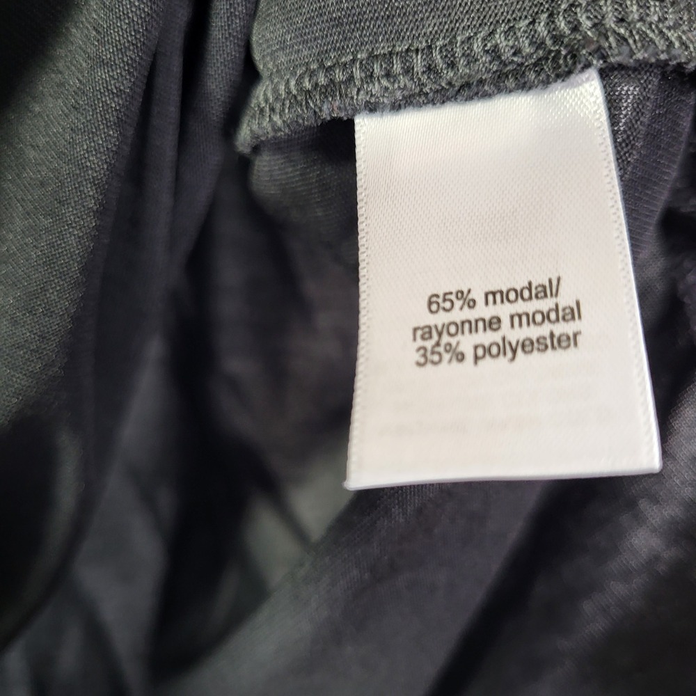Edgely Black Side Knot V-Neck Top Womens Medium Modal Blend Cap‎ Sleeve Tee - Picture 4 of 5
